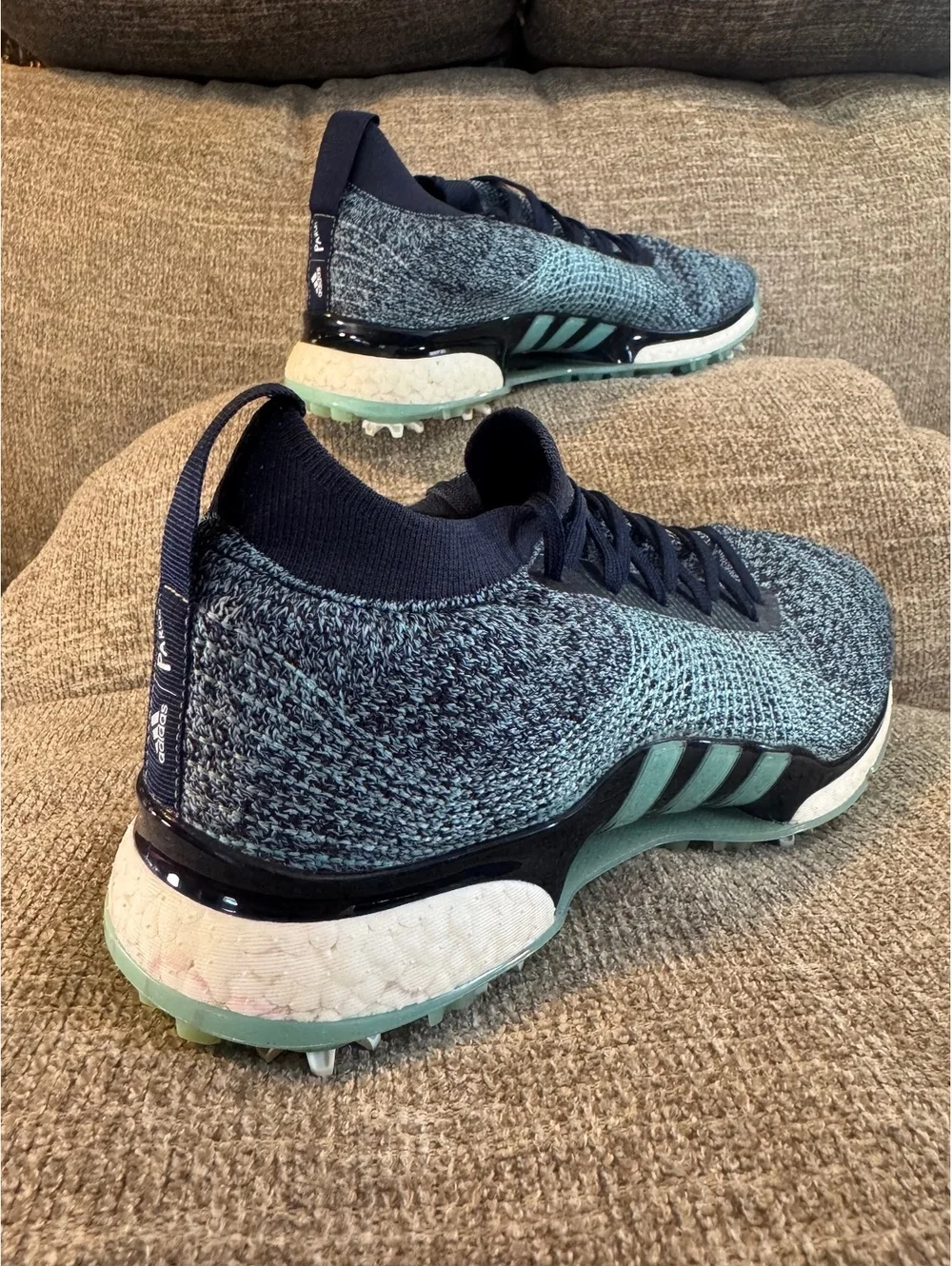 Adidas Tour360 XT Parley Primeknit Golf Shoes Men's Size 10 Blue Green G28374